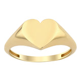 14k Gold | Dome Heart Initial Ring