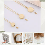 10K Gold Round Disc Urn Necklace