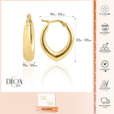 14k Gold | Tapered Dome Hoop Earrings