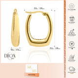 14k Gold | Chunky Rectangle Hoop Earrings