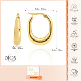 14k Gold | Oval Rectangle Hoop Earrings