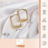 14k Gold | Hoop Bold Rectangle Earrings