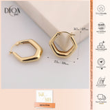 14k Gold | Hexagon Hoop Earrings