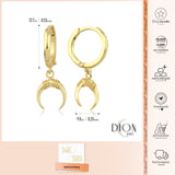 14k Gold | Dangling Crescent Drop Earrings