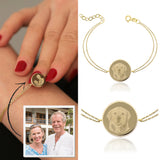 10K Gold Personalized Photo Disc Urn Bracelet