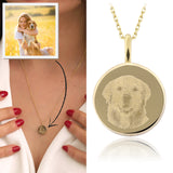 14K Gold Personalized Photo Disc Urn Necklace