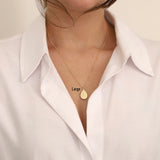 10K Gold Flat Teardrop Urn Necklace