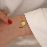 14K Gold Round Disc Urn Bracelet