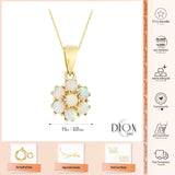 14k Gold | White Opal Hexagon Flower Necklace