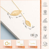 14k Gold | Double Leaf  Necklace