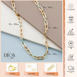 14k Gold | Aqua Blue Staple - Paperclip Chain Necklace