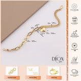 14k Gold | Paperclip & Double Curb Chain Bracelet with Heart Charm