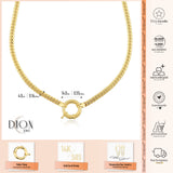 14k Gold | Herringbone Chain Necklace with Sailor Clasp & Charm