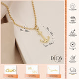 14k Gold | 2mm Rolo Chain Necklace with Anchor Charm