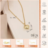 14k Gold | 2mm Rolo Chain Necklace with Puffy Heart Charm