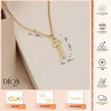 14k Gold | 2mm Rolo Chain Necklace with Key Charm