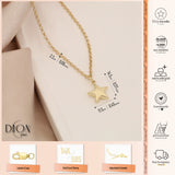 14k Gold | 2mm Rolo Chain Necklace with Star Charm