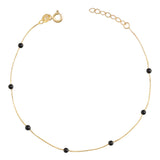 14k Gold | Minimal Onyx Beaded Bracelet