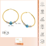 14k Gold | Blue Evil Eye Bead Hoop Earrings