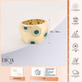 14k Gold | Green Floral Dome Ring