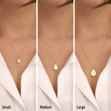 10K Gold Flat Teardrop Urn Necklace