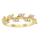 8k - 14k - 18k Gold | Diamond Leaf Ring