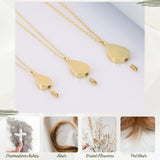 10K Gold Flat Teardrop Urn Necklace