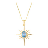 14k Gold | Aquamarine North Star Necklace