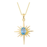 14k Gold | Aquamarine North Star Necklace