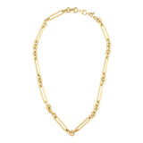 14k Gold | Extra Long Round Corners Paperclip Necklace