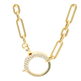 14k Gold | Paperclip Necklace with Diamond Sailor Clasp