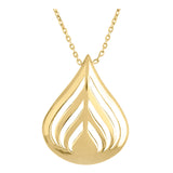 14k Gold | Puffy Teardrop Necklace