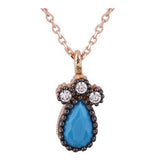 14k Gold | Gold Bezel Turquoise Teardrop Necklace