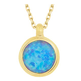 14k Gold | Minimalist Blue Opal Necklace