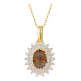 14k Gold | Diaspore Necklace with Paved CZ