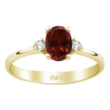 8k - 14k - 18k Gold | Teardrop Cut Red Ruby Ring with Diamonds