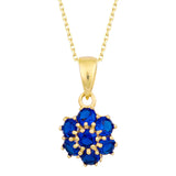 14k Gold | Sapphire Hexagon Flower Necklace