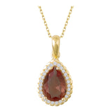 14k Gold | Gem Bezel Diaspore Teardrop Necklace