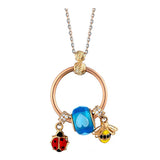 14k Gold | Ladybug Bee Murano Ring Necklace