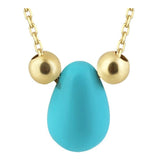 14k Gold | Minimal Turquoise Teardrop Necklace