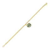 14k Gold | Curb Bracelet with Nazar Disc Charm