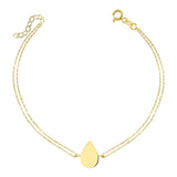 10k Gold | Flat Teardrop Cremation Urn / Ash Holder Bracelet