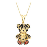 14k Gold | Teddy Bear Necklace With Gemstones