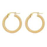 14k Gold | Textured Hoop Earrings