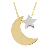 14k Gold | Moon and Star Necklace