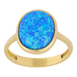 14k Gold | Oval Minimalist Opal Ring