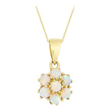 14k Gold | White Opal Hexagon Flower Necklace