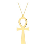 14k Gold | Pharaoh Ankh Cross Necklace