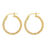 14k Gold | Greek Key Meander Hoop Earrings