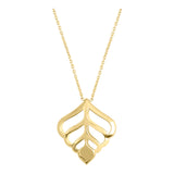 14k Gold | Puffy Leaf Necklace